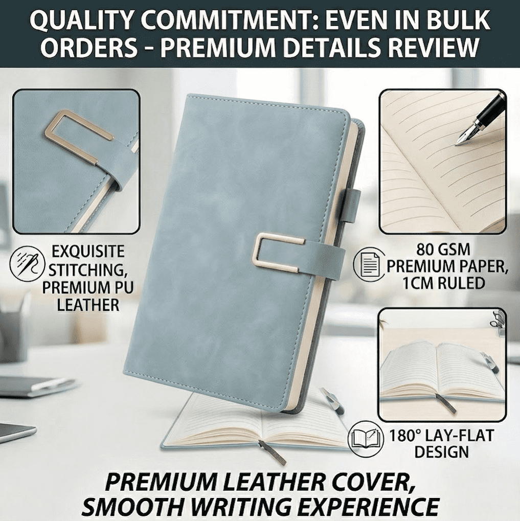 8-PACK A5 Faux Leather Journal Notebooks, Professional Lined Diary with Metal U-Clasp & Pen Loop, 80GSM 100 Sheets 1CM Ruled Office Writing Pad for Business, 4 Colors