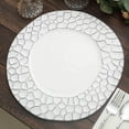 thumbnail image 4 of 13" Charger Plates - Set of 24 - White with Hammered Rim Plastic Chargers, Matte Finish Modern Disposable Round Acrylic Serving Trays For Dinner Wedding Party Events, 4 of 18