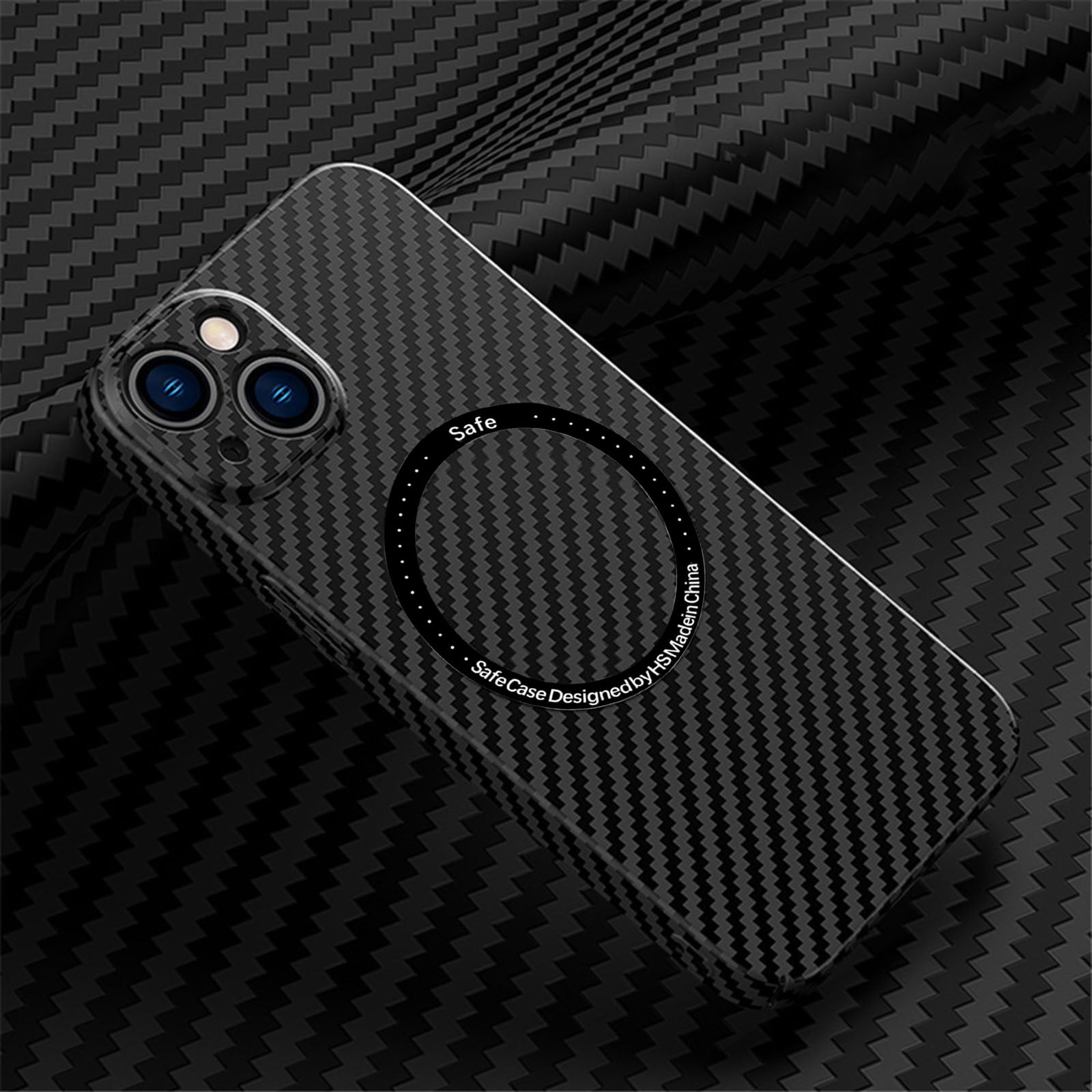 Frusde Carbon Fiber Charging Case Compatible with iPhone 14