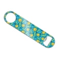 thumbnail image 1 of Peace Eyes Smiley Face with Flowers and Stars Officially Licensed Stainless Steel Vinyl Covered Flat Bartender Speed Bar Bottle Opener, 1 of 4