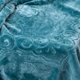 thumbnail image 2 of WOOW DEPOT Full Queen Heavy Fleece Bed Blanket 1 PCS, 7.72 lbs 78.7" x 90.5", Reversible Thick Embossed Velvet Soft Warm Mink Blanket for All Season, Teal Sapphire, 2 of 8