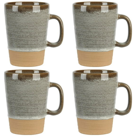 Gibson Elite 4 Pack Dreamweaver Terracotta Reactive 17 oz Mug Set - Earthy Brown