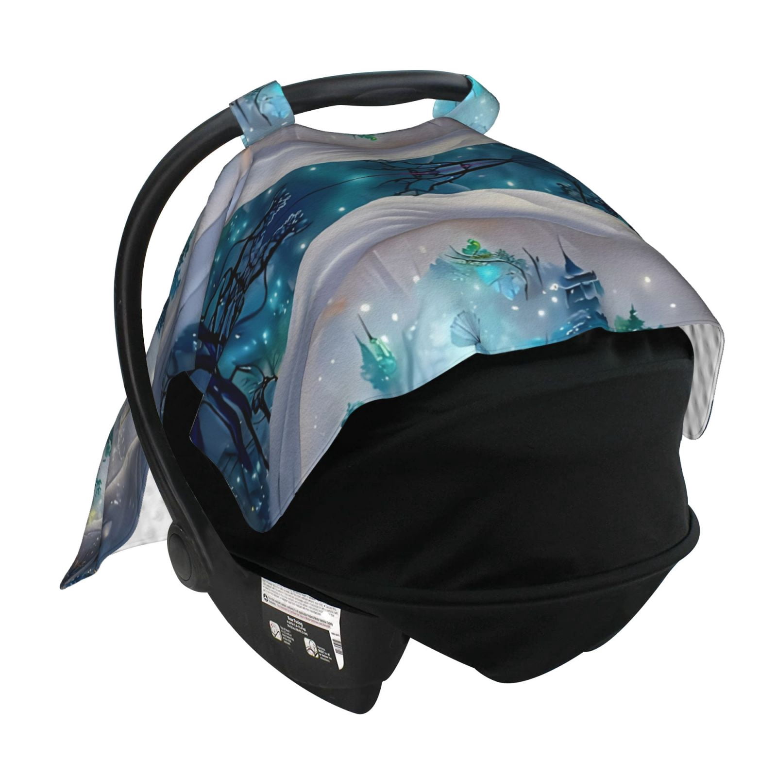Car Seat Cover Baby - Snow Peacock Breathable Infant Car Seat Cover for Baby Carseat, Lightweight Comfort Baby Essentials Must Haves Newborn Stuff for Girl Boy
