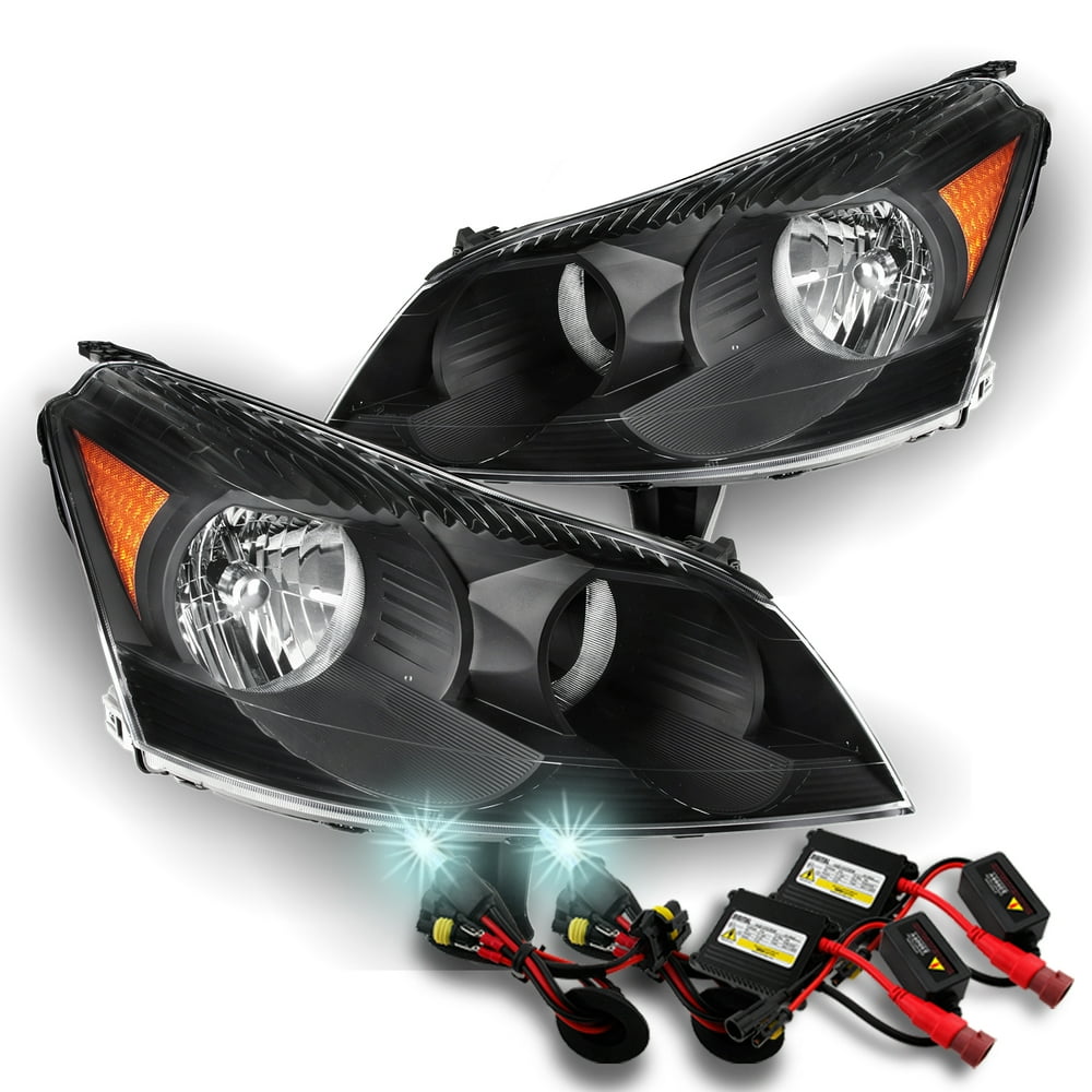[Black] Fits 2009 2010 2011 2012 Chevy Traverse Headlights Pair + Slim