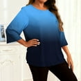 thumbnail image 3 of Womens Plus Size Tunic Tops with Leggings, 3/4 Sleeve Shirts for Women Oversized Fashion Ombre Tie Dye Crewneck T-Shirts, 3 of 5
