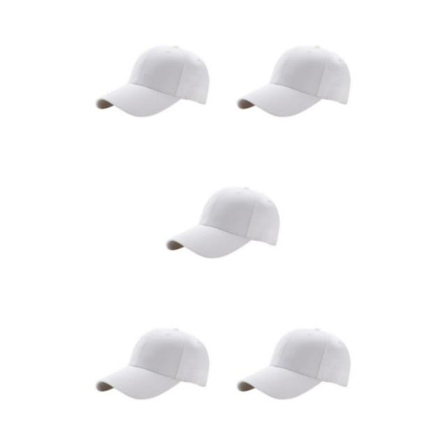 kurtrusly Sun Protection Baseball Cap Universal Size For Outdoor Adventures Universal Baseball Cap Polyester Outdoors Sun Cap white 5Set