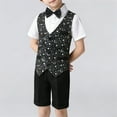 thumbnail image 5 of Miluxas Boy Suits Slim Fit Tuxedo for Boys Sequin Suit Set for Kids formal Wedding Party Outfit Black 7-8 Years, 5 of 7