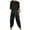 Black, variant on Riforla Women Smooth Satin Half Sleeve Top and Pants Set Women Casual Summer Satin Pajama Set Pants Sets for Women Grey S