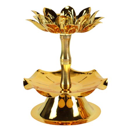 HOLIDYOYO Ghee Lamp Butter Lamp Holder - Golden Brass Buddhist Oil Lamp Candle Holder For Altar & Decor
