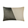 thumbnail image 1 of The HomeCentric Decorative Grey Pack of 2, 12"x16" (30x40 cm) Lumbar Pillow Cover, Velvet & Linen Solid Color Block Oblong Pillow, Patchwork Pattern Modern Style - Velutinous Grey, 1 of 3