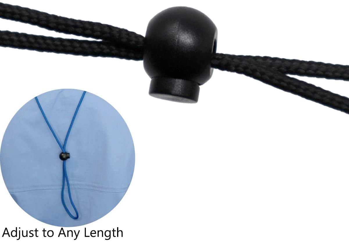 5 Pack - Adjustable Length Face Mask Lanyard - Handy & Convenient Mask Holder & Hanger - Comfortable Around The Neck Facemask Rest & Ear Saver - Easy On & Off by Specialist ID (Black)