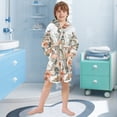 thumbnail image 5 of FORMRS Niños Bathrobe Unisex Hooded Robe Soft Plush Pajamas Sleepwear, Size 10-12T, Mountain Pattern, 5 of 7
