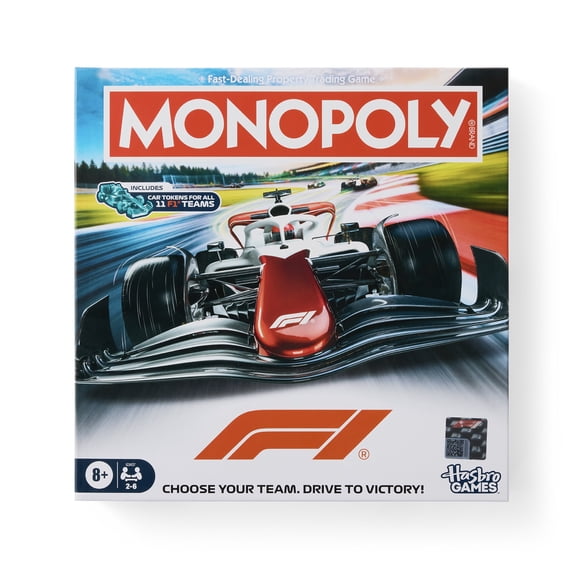 Monopoly F1® Edition Board Game, Officially Licensed FORMULA 1® Board Game for Kids & Adults, Ages 8 and Up, Walmart Exclusive