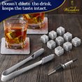thumbnail image 2 of Premium Whiskey Stones 100% Natural Granite Set Of 9 Chilling Rocks Stone Reusable Ice Cubes For Drinks With Velvet Carrying Pouch, Grey, By AA Wonders, 2 of 6