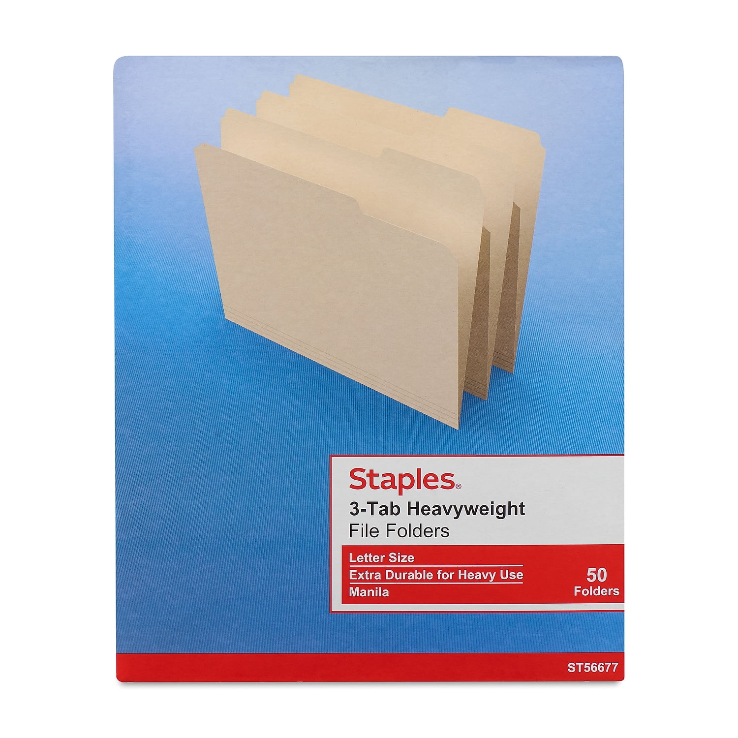 MyOfficeInnovations 3 Tab Heavyweight Manila File Folders Letter 50/Box 744100