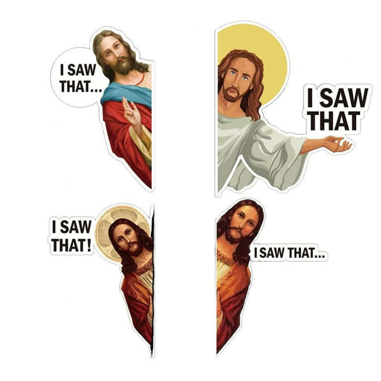 10 Pack Jesus Stickers Car Decals, 5.9 Funny Jesus I Saw That Vinyl  Stickers, Waterproof Bumper Stickers Easter Christmas Decors for Truck,  SUV