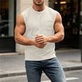 thumbnail image 7 of OGLCCG Tank Tops Men Muscle Athletic Sleeveless Shirt Casual Summer Loose Fit Crewneck Active Tank Top with Pocket,Beige, 7 of 7