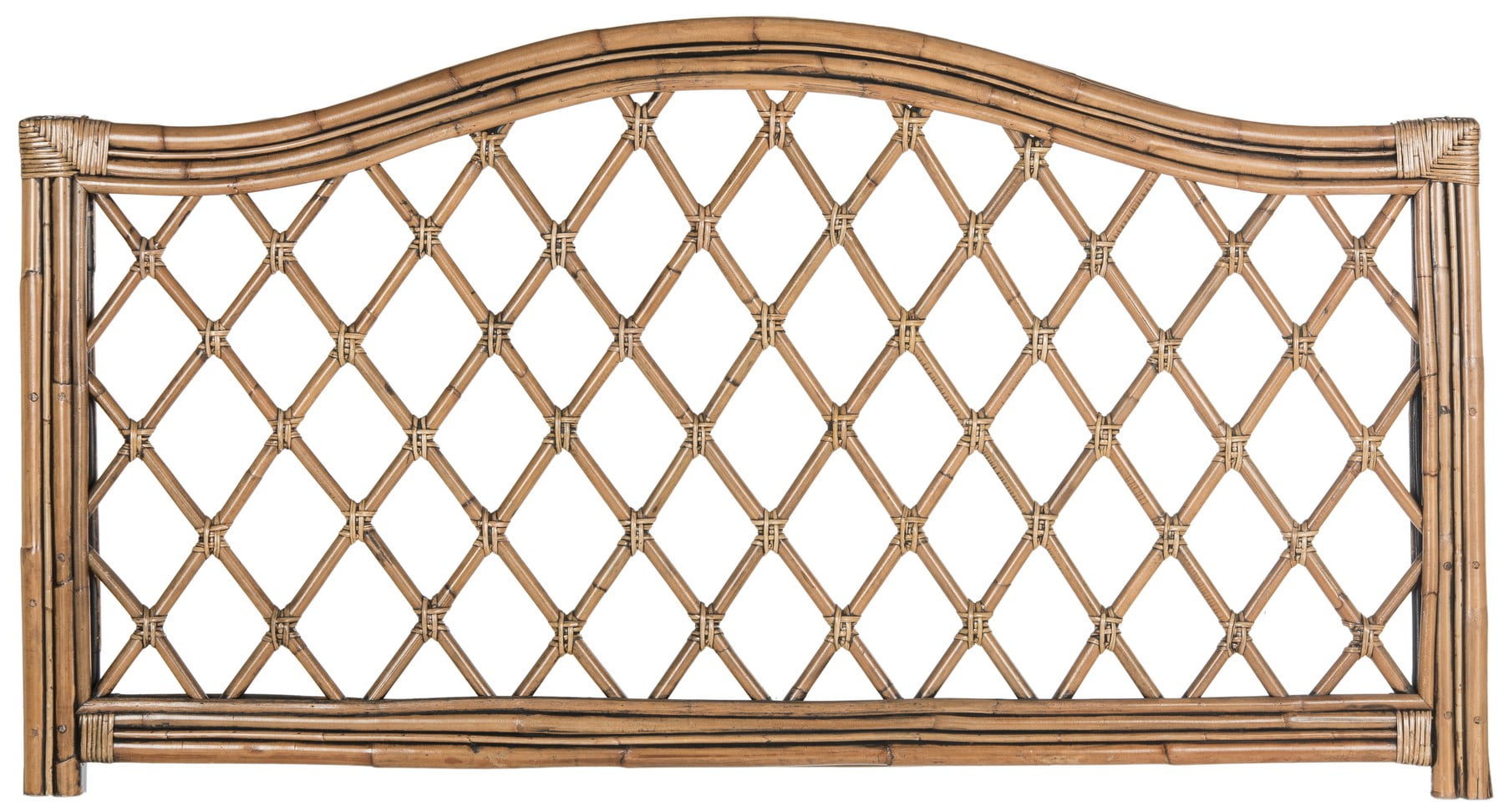 SAFAVIEH Gabrielle Coastal Geometric Wicker Headboard, Queen, Brown/Multi