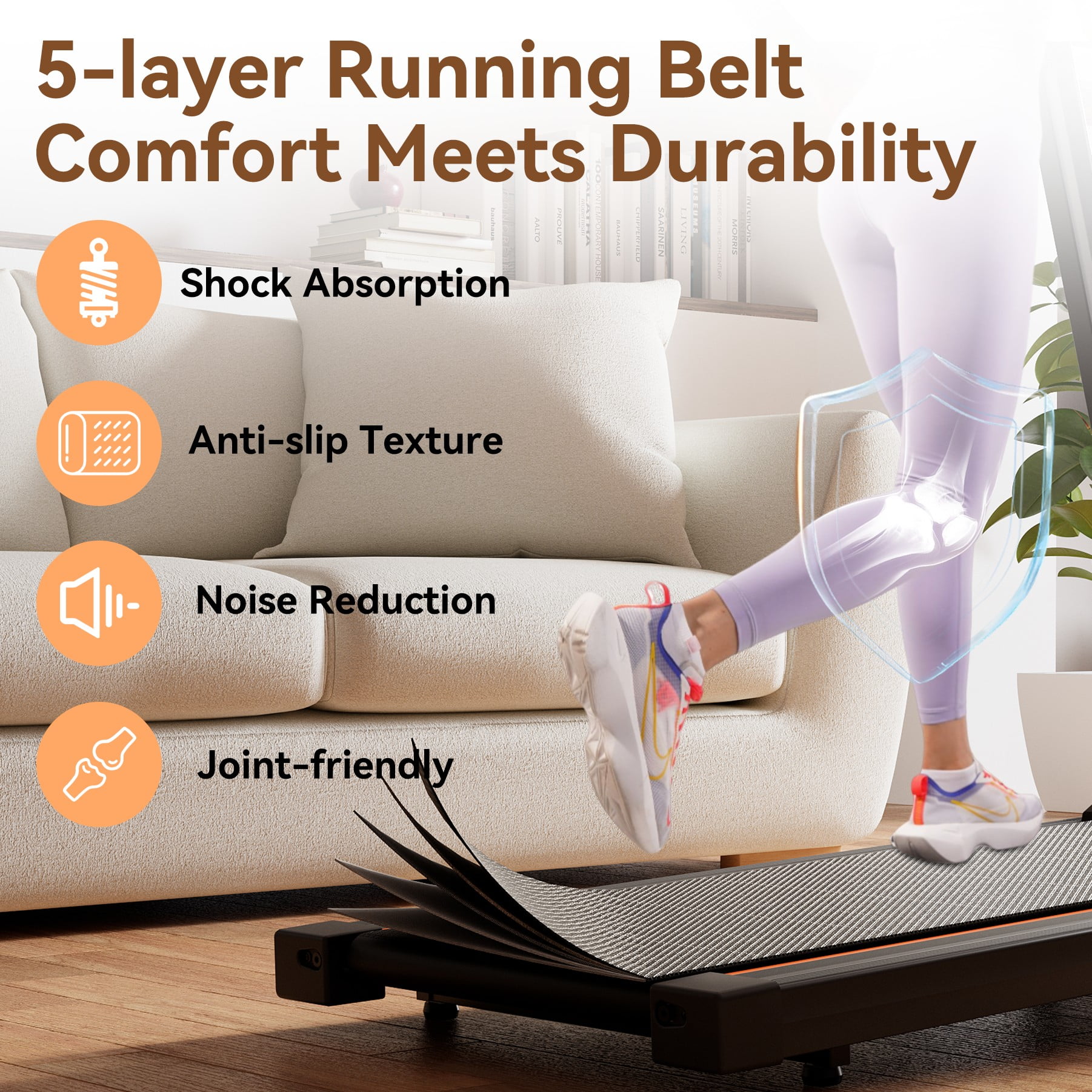 4-in-1 Treadmills for Home with Incline and Handles, Folding Treadmill Running Machine for Small Spaces 300 LB 3.0 HP 7.5 MPH Foldable Treadmill with Smart APP