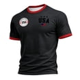 thumbnail image 3 of 250 Anniversary USA Shirt Mens Crewneck Pullover Tops Men's Tshirts Shirts Short Sleeve T Shirts America Crew Neck Tee USA 250th Anniversary Mens Tops Black XXXXL, 3 of 6