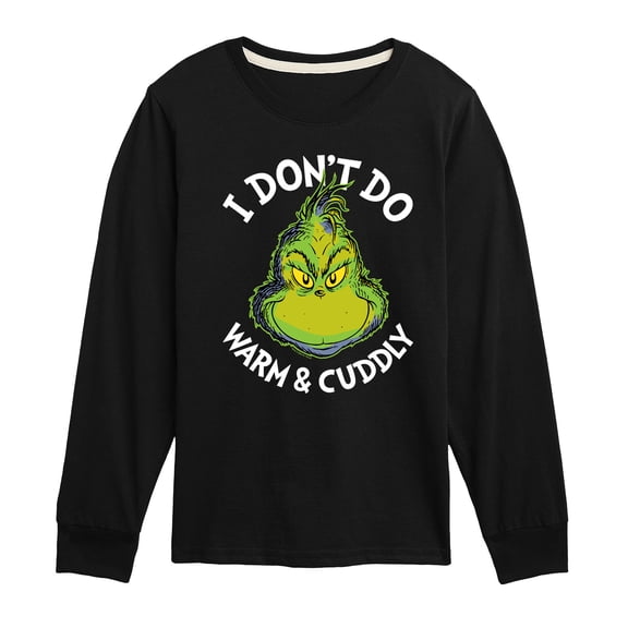 The Grinch - The Grinch Christmas I Don't Do Warm & Cuddly Boys' Long Sleeve Graphic T-Shirt