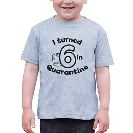 

7 ate 9 Apparel Girls Six Birthday Quarantine Grey T-Shirt