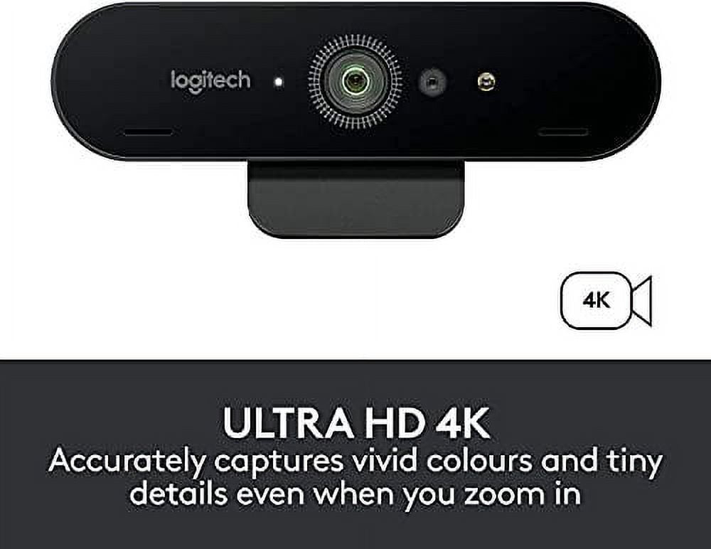 Logitech BRIO Ultra HD Webcam for Video Conferencing Recording and  Streaming (Black) (Renewed)