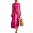 thumbnail image 2 of Women's Elegant Long Skirt for Formal Wear Matching Two Piece Outfit Set Pink XXL, 2 of 5