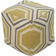 Surya Su Pouf Area Rug POUF-233 Parsnip Hexagon Geometric 18" x 18" x 18"