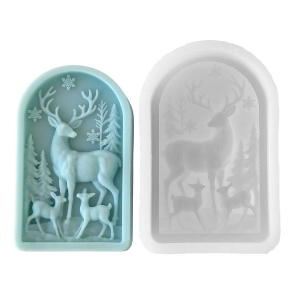 2. Christmas Deer Embossed Silicone Molds Soap, Fondant & Epoxy Resin