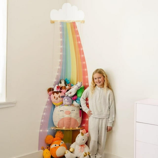Corner Storage Organizer - Stuffy Storage Space-Saving Plushies and Corner Organizer for Kids Room - Spaceship