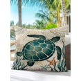 thumbnail image 4 of Outdoor Pillows Waterproof, Sea Turtle Coastal Throw Pillows with Inserts Included, Vintage Nautical Coral Starfish Beach Indoor Outdoor Decorative Lumbar Pillow for Bed/Couch/Patio 18"x18", 1Pcs, 4 of 8