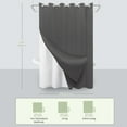 thumbnail image 2 of Inhousolu No Hook Waffle Weave Shower Curtain with Snap-In Fabric Liner, 230GSM Heavy Duty, Weighted Hem, Water Repellent & Washable, 72x72 inch, Graphite Grey, 2 of 8
