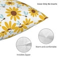 thumbnail image 3 of Honeii Sunflowers Print Throw Pillow, Square Decorative Pillow Forms Soft Fluffy Plump Pillow Decorative Pillow Inserts,Couch Pillows-24"x24", 3 of 7