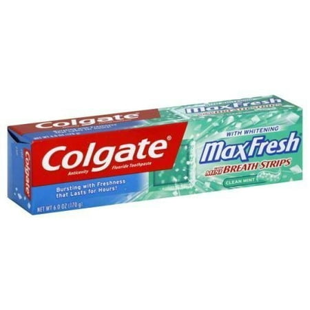 Colgate MaxFresh with Whitening Breath Strips Clean Mint Toothpaste 6.0 ...