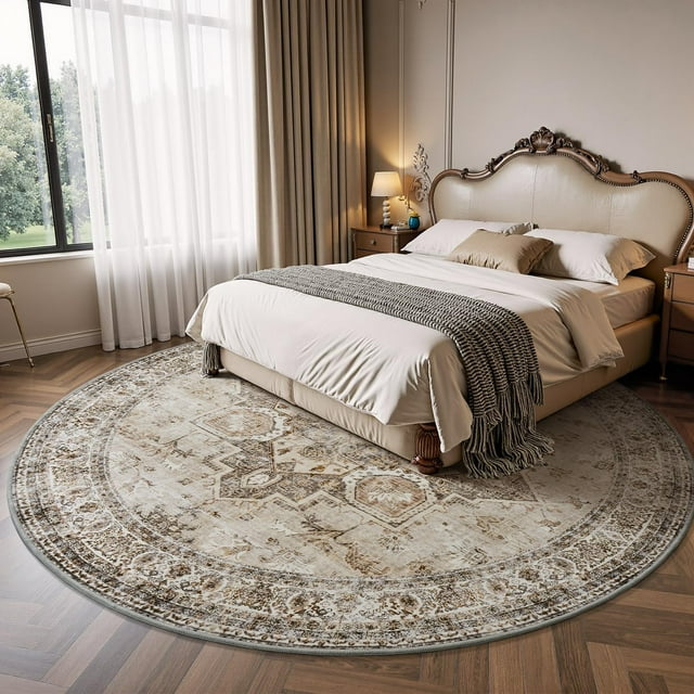 x Area Rugs for Living Room Rug Bedroom Carpet Washable Vintage Traditional Dark