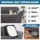 thumbnail image 2 of 4 piezas de fundas de sofá de terciopelo grueso para sofá de 3 cojines, fundas de sofá de alta elasticidad, protector de muebles, funda de sofá de lujo para perros, lavable a máquina (sofá, gris), gris, extragrande, 2 of 4