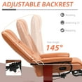 thumbnail image 4 of HOMCOM Faux Leather Manual Recliner with Swivel Wood Base, Light Brown, 4 of 8