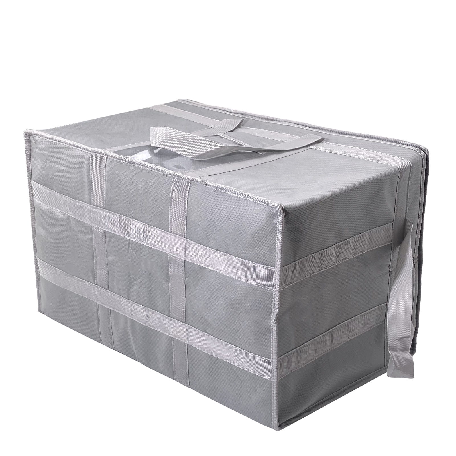 Yongzhenlite Adult Extra Large Non-Woven Shopping Bag with Zipper Closure, Reusable Grocery Shopping Bags Keep Food Hot or Cold,Ideal for Catering,Grocery Transport,Gray,1 Piece