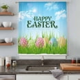 thumbnail image 5 of Blue Green Easter Sheer Curtains 63 Inches Long, Spring Colorful Eggs Grass Sky Nature Light Filering Curtains, Breathable Simi Curtain Privacy Drapes for Living Room Bedroom Window Treatment, 5 of 9
