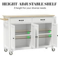 thumbnail image 3 of ZIVACATE Rolling Kitchen Island on Wheels Cart 54in with Storage for Kitchen Dinning Room,White, 3 of 8