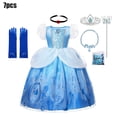 thumbnail image 3 of Disfraz de Cenicienta con temática de princesa Disney para niños y niñas, vestido de lujo para fiesta de cumpleaños, Halloween, Carnaval, traje de Cosplay de Bella, Vesti, 3 of 5