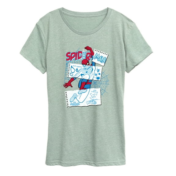 Marvel - Spider-Man Notebook Sketch - Women's Short Sleeve Graphic T-Shirt