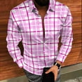 thumbnail image 4 of KeShDi Flannel Shirts Plaid Shirt for Men Long Sleeve Button Down Shirt Men Casual Summer Tropical Beach Shirts for Men Hawaii Party Blouse Hot Pink L, 4 of 8