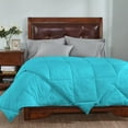 thumbnail image 3 of 3 Piece Striped Diamond Pattern Comforter Set Super Soft 800 Thread Counts, All Season, 100% Egyptian Cotton, King/California King Size Turquoise Blue Color, 3 of 7