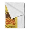thumbnail image 2 of Saying Soft Flannel Fleece Blanket, Retro Poster with Wild and Free Words Motorbike Mountains Summer Graphic, Cozy Plush for Indoor and Outdoor Use, 70" x 90", Mustard Brown and Red, by Ambesonne, 2 of 5