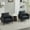 Black, variant on Leather upholstered sofa 2PC black,Nordic retro light luxury living room balcony bedroom single casual sofa chair