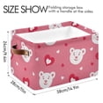thumbnail image 4 of GZHJMY 1 Pack Love Heart Bear Large Storage Basket,Valentine's Day Collapsible Toy Storage Box Waterproof Laundry Basket with Handle for Home Closets, Offices, Bedroom, 4 of 7