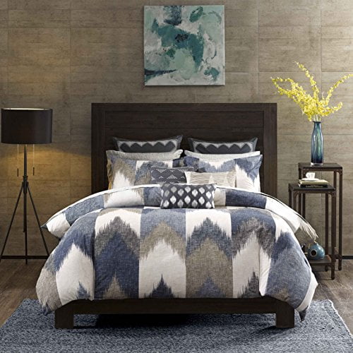 Ink+Ivy Alpine King/Cal King Size Bed Comforter Set Navy, Taupe