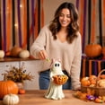 thumbnail image 7 of Resin Ghost Figurine with Pumpkin Candy Bowl Halloween Porch Yard Patio Decor Freestanding Indoor Outdoor Statue Virelaxpo, 7 of 7